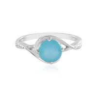 Anillo en plata con Calcedonia azul