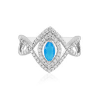 Anillo en plata con Ópalo azul de Etiopía