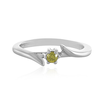 Anillo en plata con Diamante I3 amarillo