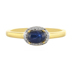 Anillo en plata con Zafiro estrella azul