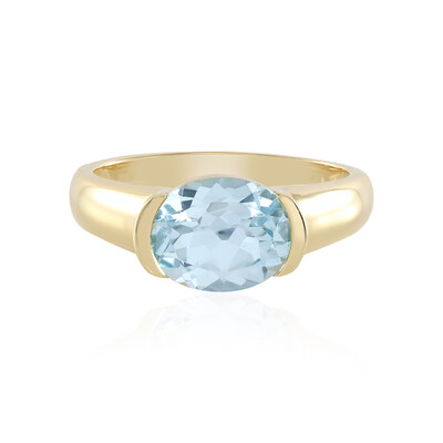 Anillo en plata con Topacio azul cielo