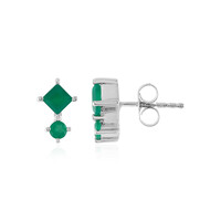 Pendientes en plata con Ónix verde