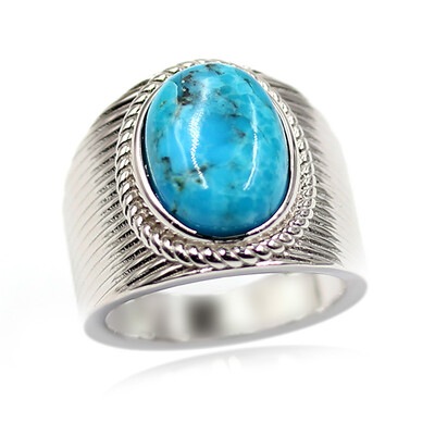 Anillo en plata con Turquesa azul del Mohave Kingman (Faszination Türkis)