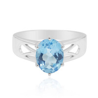 Anillo en plata con Topacio azul suizo (Tenner Diniz)