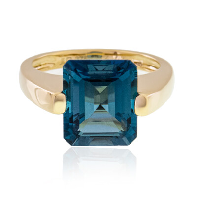 Anillo en oro con Topacio azul de Londres (de Melo)