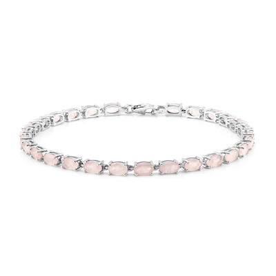 Brazalete en plata con Cuarzo rosa