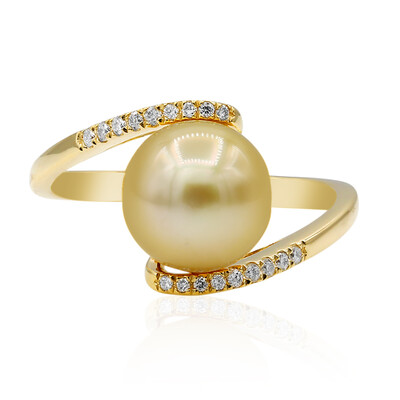 Anillo en oro con Perla Freshwater dorada (CIRARI)