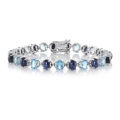 Brazalete en plata con Zafiro estrella azul