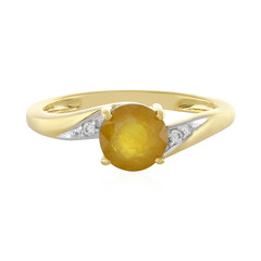 Anillo en plata con Zafiro amarillo de Madagascar