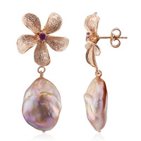 Pendientes en plata con Perla rosa Freshwater (TPC)