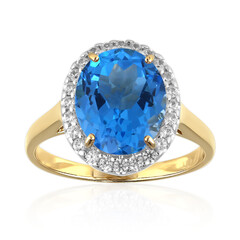 Anillo en oro con Topacio azul suizo (Adela Gold)