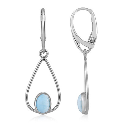 Pendientes en plata con Larimar