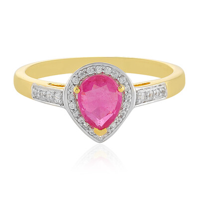 Anillo en plata con Zafiro rosa de Madagascar