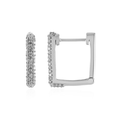 Pendientes en plata con Diamante I4 (J)