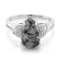 Anillo en plata con Obsidiana Copo de Nieve