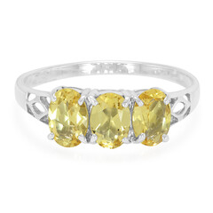 Anillo en plata con Berilo amarillo