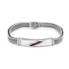 Brazalete en plata con Granate de Mozambique (Nan Collection)