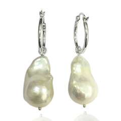 Pendientes en plata con Perla Freshwater