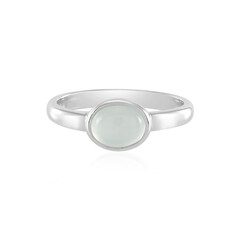 Anillo en plata con Calcedonia agua