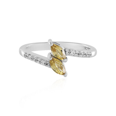 Anillo en plata con Zircón amarillo