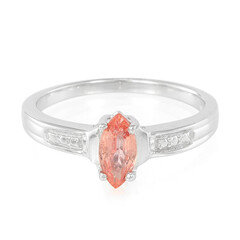 Anillo en plata con Zafiro Padparadscha