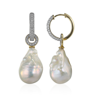 Pendientes en oro con Perla Freshwater (TPC)