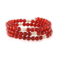 Brazalete en acero con Ónix rojo (Riya)