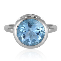 Anillo en plata con Topacio azul cielo