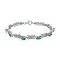 Brazalete en plata con Esmeralda de Zambia