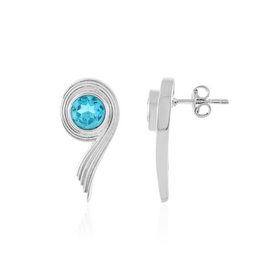 Pendientes en plata con Topacio color Paraiba