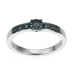 Anillo en plata con Diamante azul I3