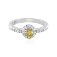 Anillo en plata con Diamante I3 amarillo