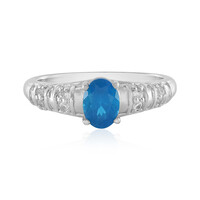 Anillo en plata con Apatita azul neón