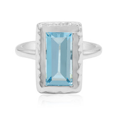 Anillo en plata con Topacio azul cielo