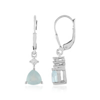 Pendientes en plata con Calcedonia agua