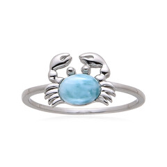 Anillo en plata con Larimar