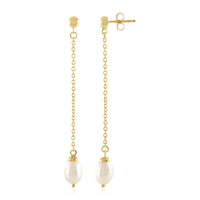 Pendientes en plata con Perla beige Freshwater