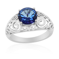 Anillo en plata con Topacio azul royal