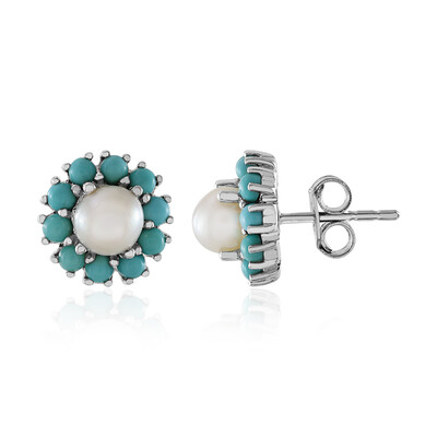 Pendientes en plata con Perla blanca Freshwater