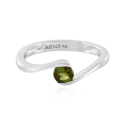 Anillo en plata con Turmalina verde