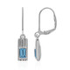 Pendientes en plata con Topacio azul suizo (TPC)