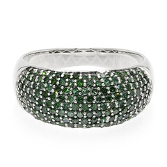 Anillo en plata con Diamante verde