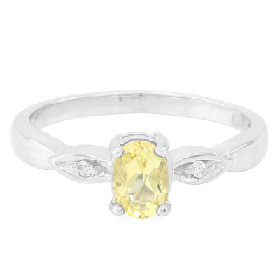 Anillo en plata con Berilo amarillo