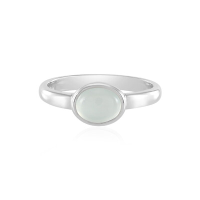 Anillo en plata con Calcedonia agua