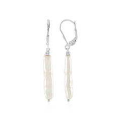 Pendientes en plata con Perla blanca Freshwater