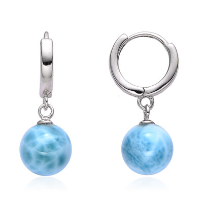 Pendientes en plata con Larimar