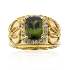 Anillo en oro con Turmalina verde de Brasil (CIRARI)