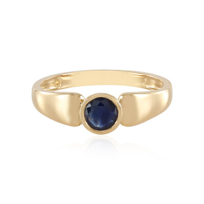 Anillo en oro con Zafiro azul