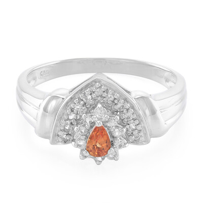 Anillo en plata con Zafiro naranja