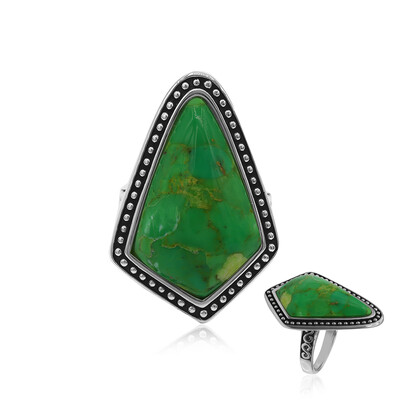 Anillo en plata con Turquesa verde Mohave Kingman (Art of Nature)